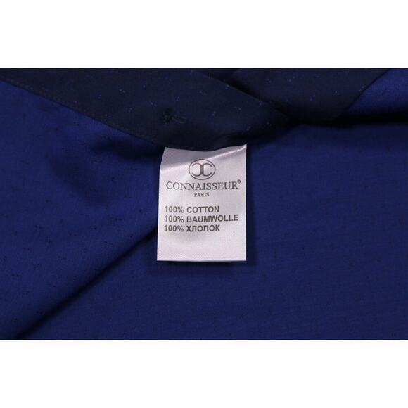 Connaisseur Paris 2-Ply Slim Fit Navy Blue Print Design Dress Shirt L 41-42 New! - Picture 8 of 8